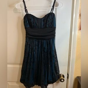 Blue/Black mini dress.
